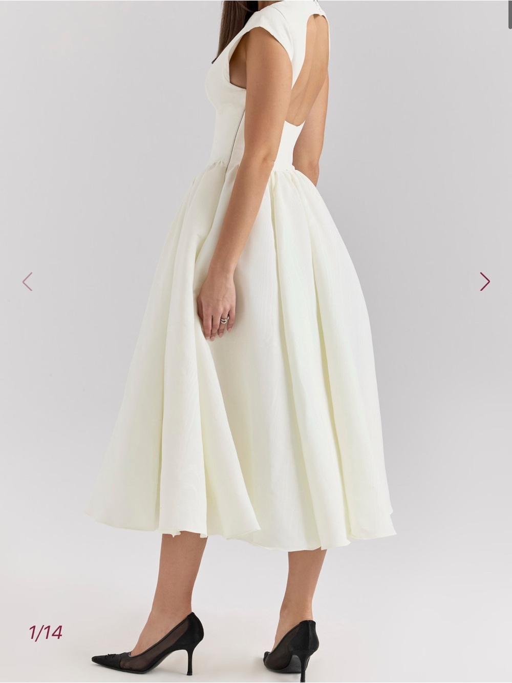 House of CB Debutante Midi Dress in Ivory - Picture 4 of 4
